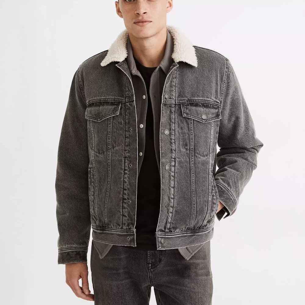 Madewell Sherpa Classic Jean Jacket Size Medium